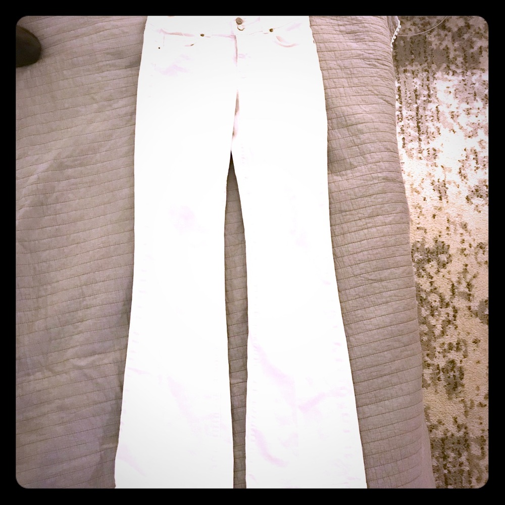 Paige boot cut white jeans